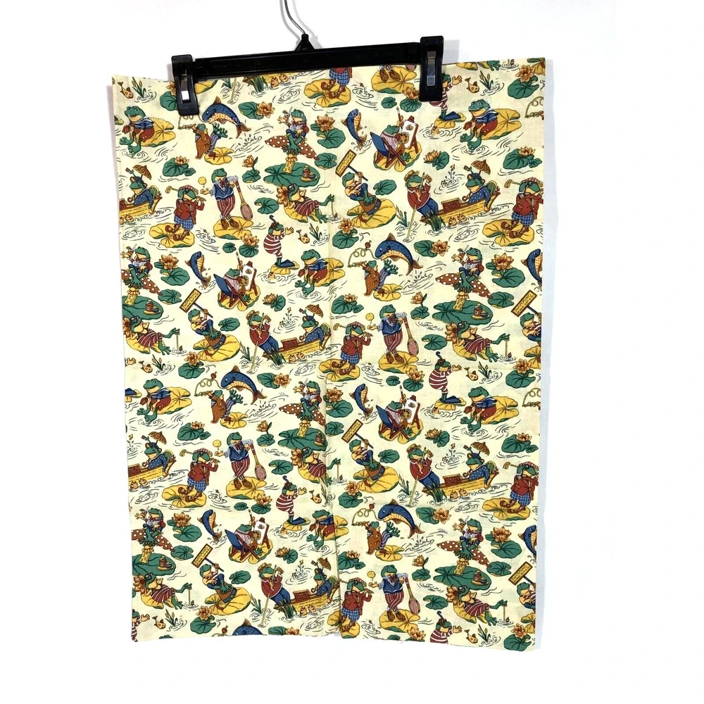 Pillowcase Frog Sports Swim Mushroom Fish Handmade Standard Size Yellow Green